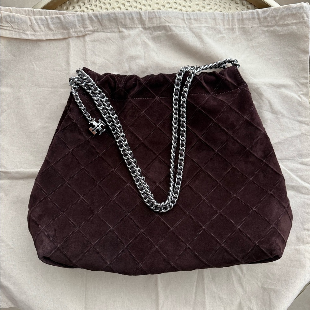 Tory Burch Fleming Soft Suede Hobo Bag